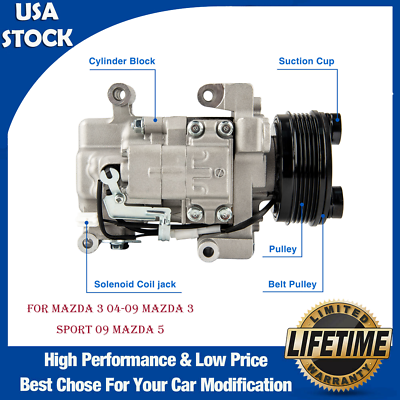 #ad New AC Air Compressor For Mazda 3 04 09 Mazda 3 Sport 09 Mazda 5 06 10 57463 $110.99
