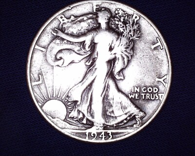 #ad 1943 P Silver Walking Liberty Half Dollar Nice Coin #WL716 $28.00