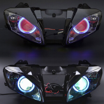 #ad Fully Assembled Headlight Blue Angel Red Devil Eye Lamp For Yamaha YZF R6 08 15 $309.99
