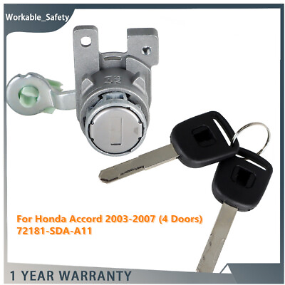#ad Door Lock Cylinder For 4 Door Left Driver Honda Accord 2003 2007 72181 SDA A11 $10.96