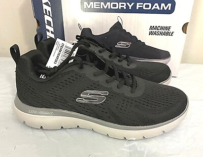#ad NEW Skechers Men#x27;s Summit Memory Foam Sneakers Shoes PICK SIZE BLACK $26.99