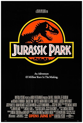 #ad Jurassic Park 1993 Movie Poster US Version Teaser #2 $14.99