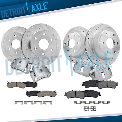 #ad 305mm Front amp; Rear Drilled Rotors Calipers and Brake Pads for GMC Yukon Tahoe $390.86