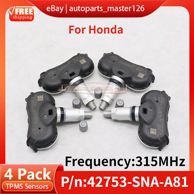#ad SET of 4 TPMS Sensors Fits for Honda Civic Tire Pressure Sensor 42753 SNA A81 $27.53