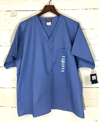 #ad New Cherokee Blue Scrub Top Unisex Fit Size L Nurse Workwear Originals NWT M21 $12.00