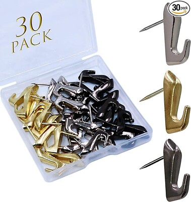 #ad 30 PCS Push Pin Picture Hooks Push Pin Hangers Decorative Push Pins for Wall $15.99