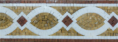#ad Eye Diamond Geometry Twist Design Border Marble Mosaic $117.00