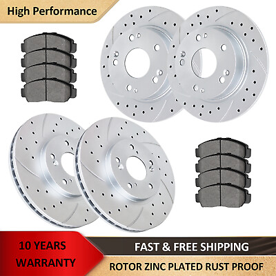 #ad Front Rear Drilled Slotted Brake Rotors and Pads Kit for Honda Accord EX EXL $123.75