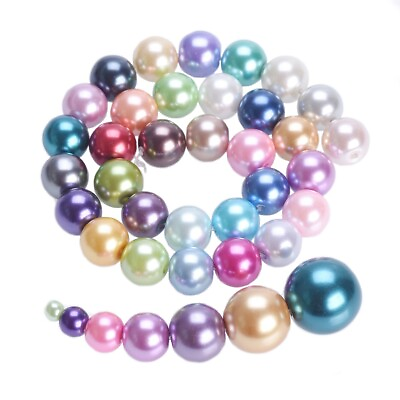 #ad Pearl Glass Round 4mm 6mm 8mm 10mm 12mm 14mm 16mm Loose Beads for Jewelry Making $1.85