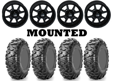 #ad Kit 4 Maxxis Bighorn Radial 28x10 14 on Frontline 556 Stealth Matte Black POL $1611.75