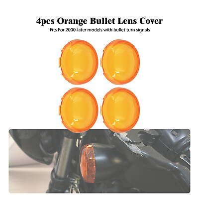 #ad 4x Turn Signal Light Amber Lens Bullet Style Covers For Harley Glide Sportster $8.54