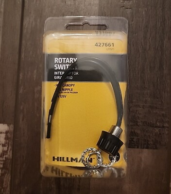 #ad Hillman 3 amp Single Pole Hat Canopy Rotary Light Switch #427661 $8.98