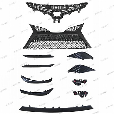 #ad 11PC For Camry SE 2018 2020 Front Gloss Black Grille Bumper Headlight Lower trim $92.98