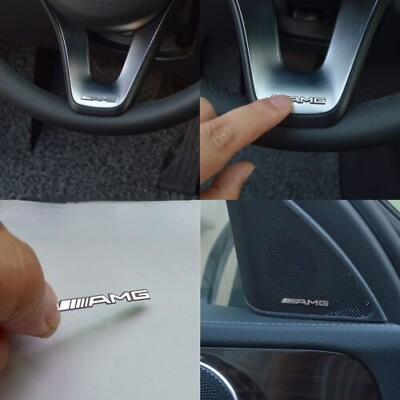 #ad 5PCS For AMG Badge Interior Steering Wheel Sticker Decal Car Emblem $5.60