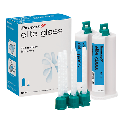 #ad ELITE GLASS FAST SET 2x50 ml ZHERMACK DENTAL SILICONE $52.24