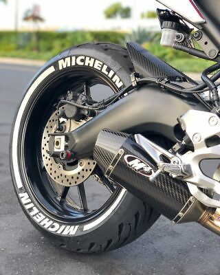 #ad Permanent Tire Lettering MICHELIN Stickers 0.75quot;SET 8xpcs 15quot; 20quot;FITS MOTORCYCLE $58.49