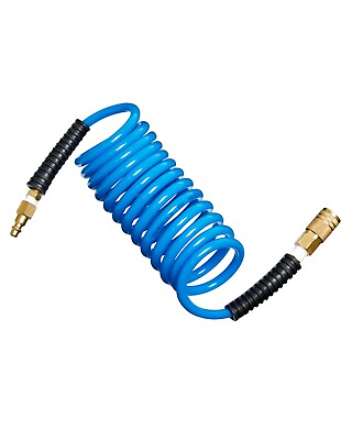 DEWENWILS 1 4 in x 10ft Polyurethane Recoil Air Hose Fittings Compressor Hose $19.99