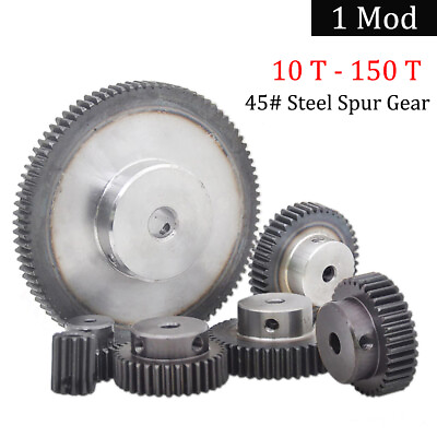 #ad 1 Mod 45# Steel Spur Gear 10 150T Bore 4 25mm Pinion Gear with Step Motor Gear $19.38