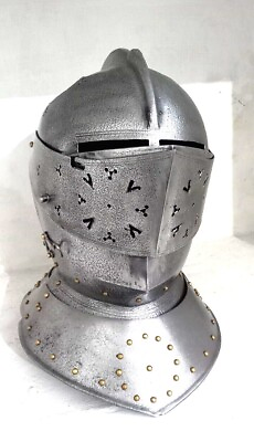 #ad Helmet Medieval Knight Tournament Close Armor Helmet Replica best Helmet SCALARP $130.00