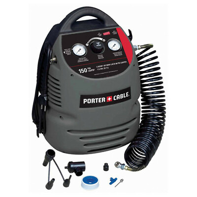 Porter Cable CMB15 0.8 HP 1.5 Gallon Oil Free Hand Carry Air Compressor Kit New $141.68