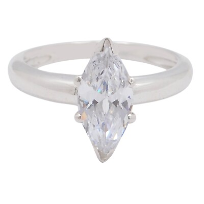 #ad 2.30Ct D VVS1 Marquise Shape Solitaire Anniversary Ring In 925 Sterling Silver $100.00