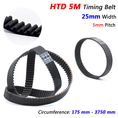 #ad HTD 5M Rubber Timing Belts Width 25mm Pitch 5mm Closed Loops for CNC 3D Printer $5.79