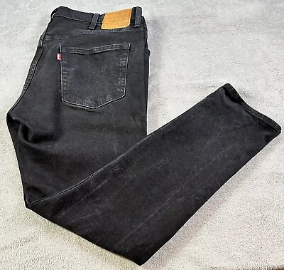 #ad Levi#x27;s Lot 512 Slim Tapered Jeans Men W38 L32 Solid Black Big E Premium Denim $28.88