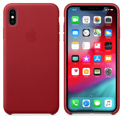 #ad Apple Genuine Leather Protective Cover Case for iPhone XS Max PRODUCT RED $14.90