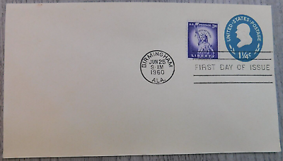 #ad 1st Day Issue Birmingham Alabama 1960 God We Trust Vintage Stamp Envelope Cover $7.80