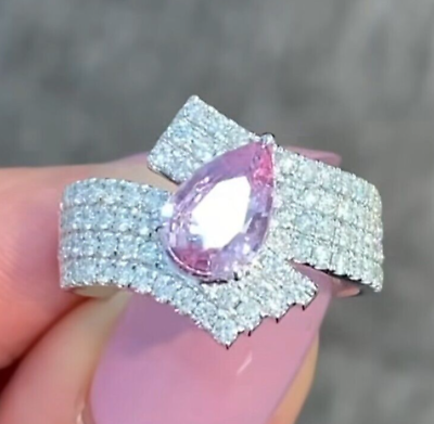 #ad Natural Pink Sapphire 14K Solid Gold Diamond Ring All Sizes $1869.00