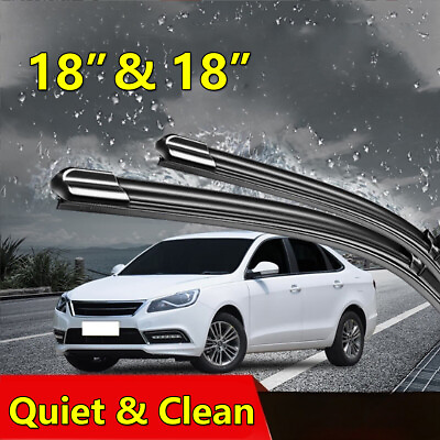 #ad 18quot; 18quot; Windshield Wiper Blades Premium Rubber J Hook Window Left amp; Right Wipers $6.98