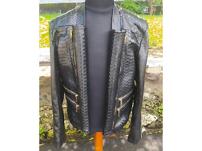 #ad Black Python Leather JacketMens Windbreaker JacketFashionable Jackets for Him $850.00