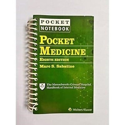 #ad Pocket Medicine 8th Edition by Marc S. Sabatine 2022spiral bound $28.00