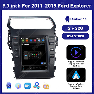 #ad 9.7#x27;#x27; Vertical Stereo Radio GPS For Ford Explorer 2011 2019 Android 13 Carplay $410.00