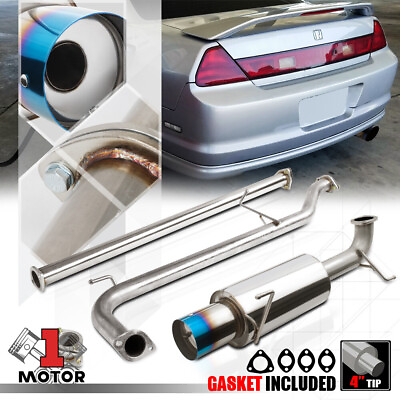 #ad SS Catback Exhaust System 4quot; Burnt Tip Muffler for 98 02 Honda Accord 2.3 F23A $143.88