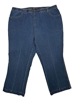 #ad JMS Women Plus Size 2XP Measure 35x23 Dark Elastic Waist Capri Jeans $13.04