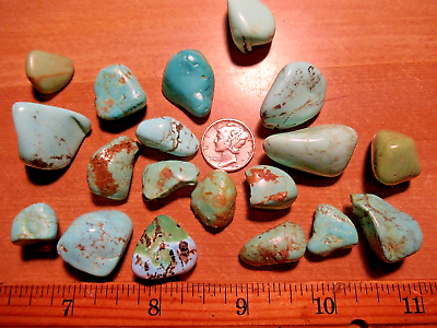 #ad KINGMAN TURQUOISE STONES 15mm X 14mm TO 29mm X 27mm STABILIZED 310TCW #393 $27.00
