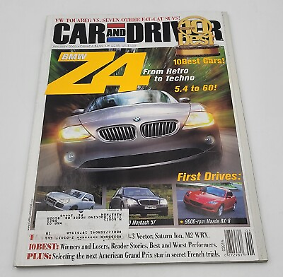 #ad Car And Driver Magazine January 2003 quot;10 Best Carsquot; BMW Saturn VW $9.49
