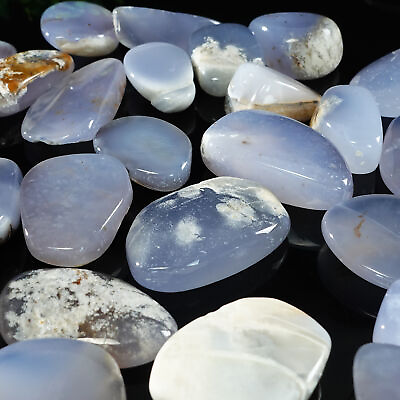 #ad 5 PCS Natural Blue Chalcedony Polished Crystal Healing Specimen Freeform Stone $7.33