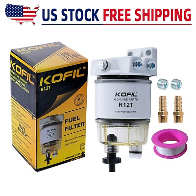 #ad R12T Fuel Filter Water Separator Spin on Marine R12T Filter Complete Kit $23.49