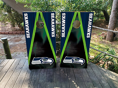 #ad WATERPROOF amp; NON FADING Seahawks Cornhole Board Wraps Design 10 Thunder $29.99