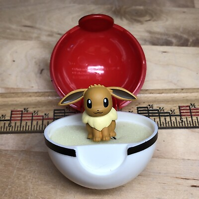 #ad Pokemon Ringcolle Eevee pokeball 1quot; ring figure toy Japan inside case anime $15.99