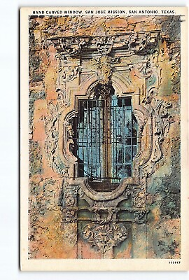 #ad Hand Carved Window San Jose Mission San Antonio TX WB Postcard Vtg Unposted $8.88