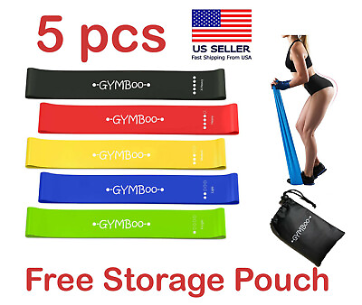 #ad 5 pcs Resistance Bands Loop Exercise Workout Fitness Yoga Booty USA Shipping $6.99