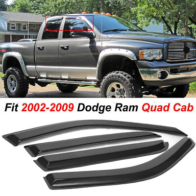 #ad For 2002 2009 Dodge Ram Quad Cab 1500 2500 3500 Window Visors Sun Rain Guards* $29.69