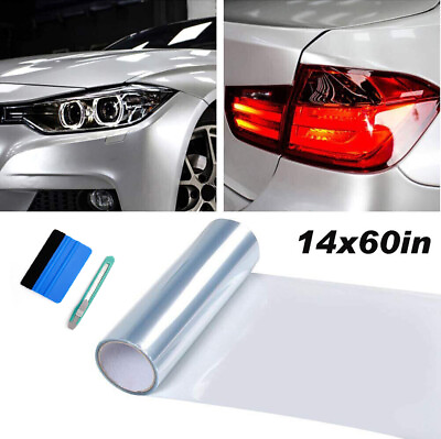 #ad 14x60inch Car Headlight Protector Film Tail Lamp Protection Wrap Sticker Clear $4.99