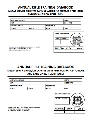 #ad 74 p. 2011 NAVMC 11660 ANNUAL RIFLE TRAINING DATABOOK M16A4 M4 Manual on Data CD $12.99