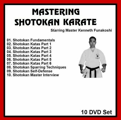 #ad SHOTOKAN KARATE 10 DVD SET with KENNETH FUNAKOSHI katas sparring self defense $49.99