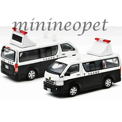 #ad ERA CAR TO21HIRF65 TOYOTA HIACE JAPAN POLICE VAN 1st SPECIAL EDITION 1 64 BK WH $13.90
