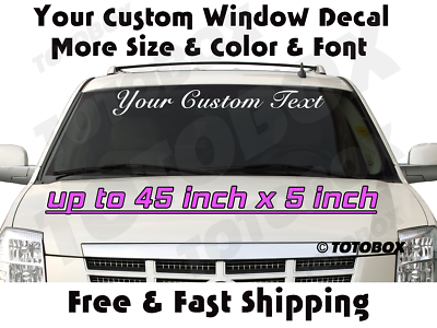 #ad Custom Text Windshield Decal Your Text Door Window Decal $15.59